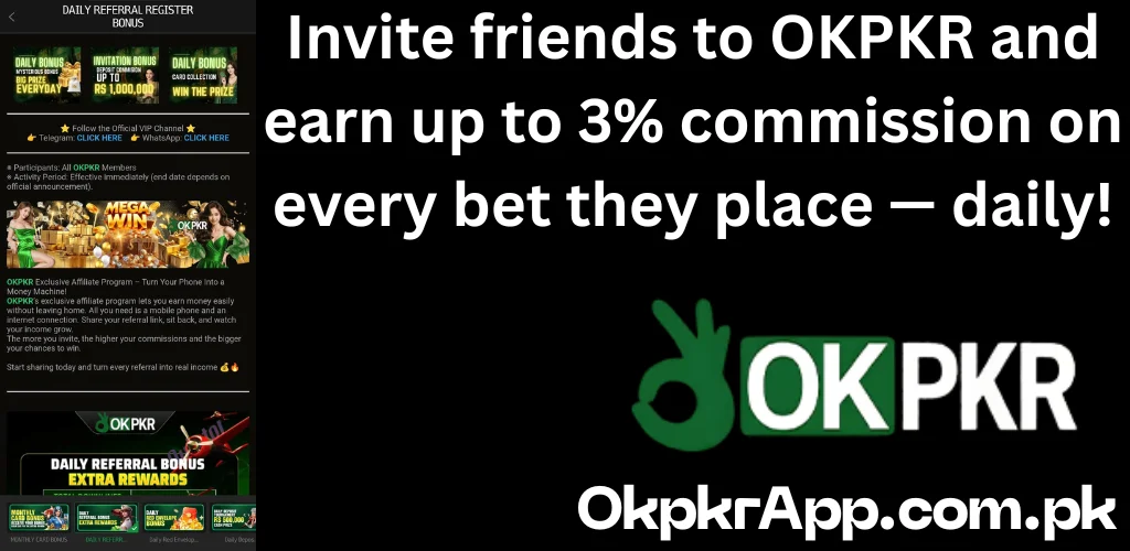 OKPKR referall and earn for free in okpkrapp.com.pk