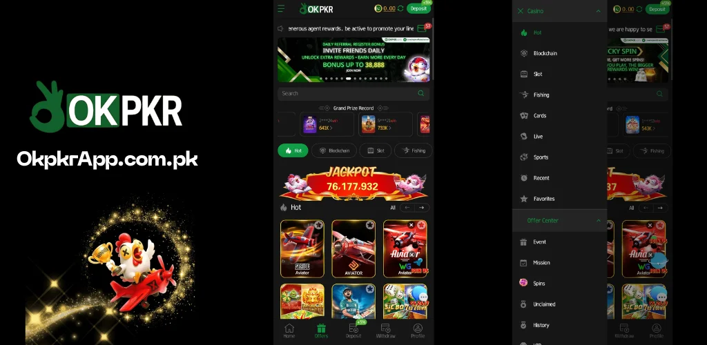 okpkr game dashboard look OkpkrApp.com.pk
