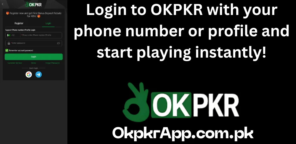 okpkr login steps guide for free in OkpkrApp.com.pk